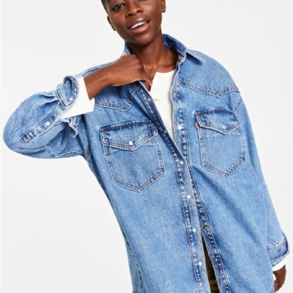 Women Levi Western Denim Jacket - Picture 3 of 5